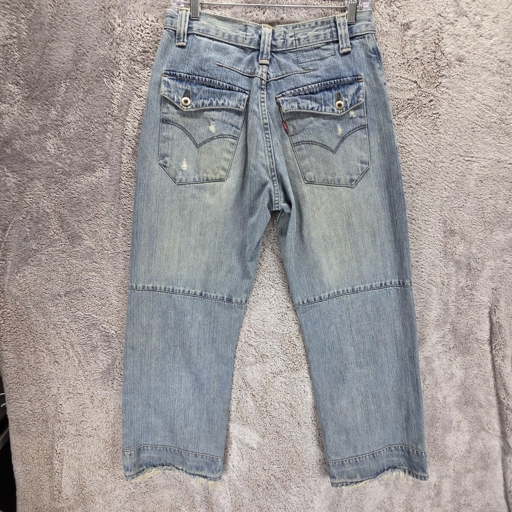 Vintage Levis Engineered Jeans Womens Blue Zip Fly Flap Pockets Denim Fits 29x26